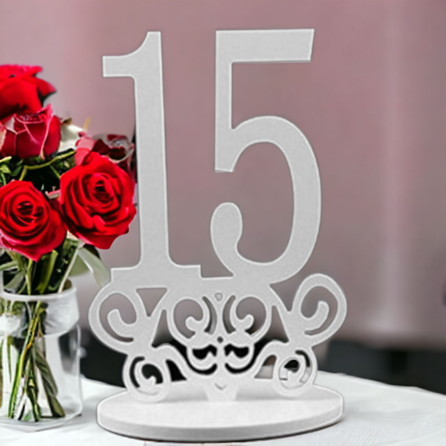PVC Number "15" Centerpieces, Size: (11.75" x 8")