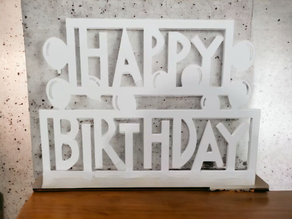 PVC "Happy Birthday" TableTop Centerpiece, Size: (12"Hx15.75"W)