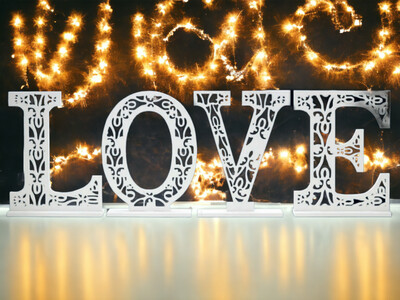 (19.5" x 15.75") PVC "LOVE" Sign