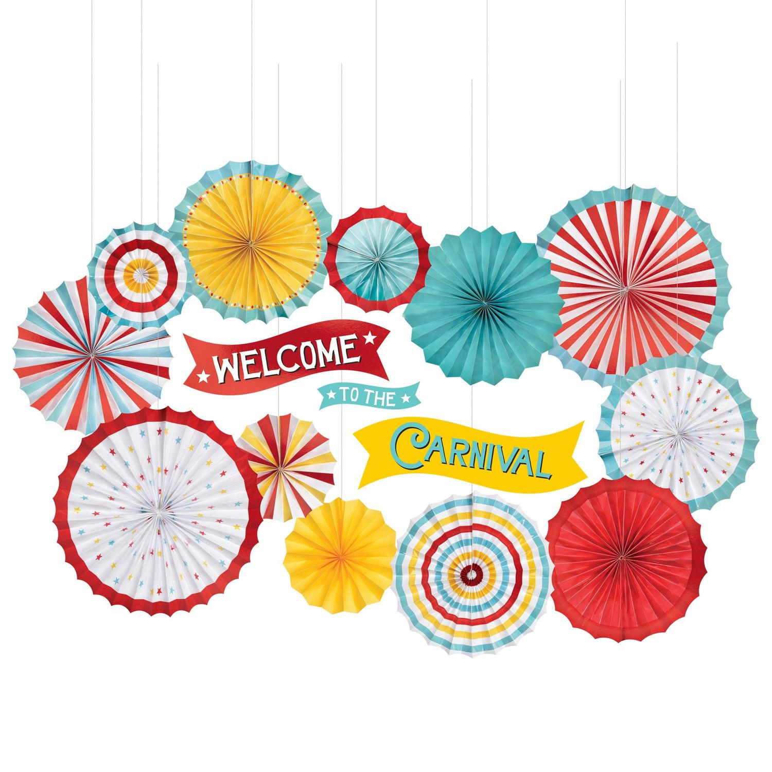 Carnival Fan Decorations 15pcs