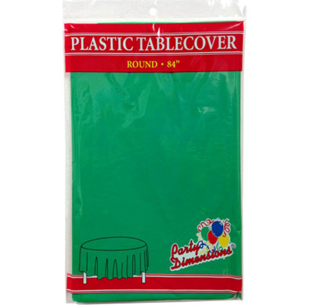 Round plastic tablecover 84", Color: Green