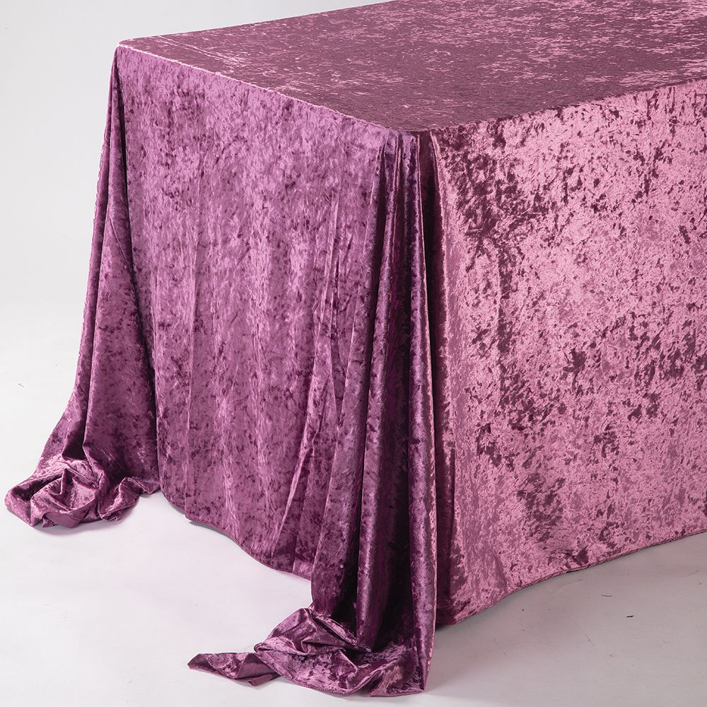 90" x 132" RECTANGLE VELVET TABLECLOTH, 1 PC/PACK, Colour: Lavender