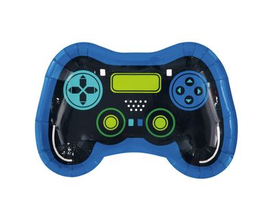 Gamer Birthday Controller Shaped 9.25 Plates  8ct"