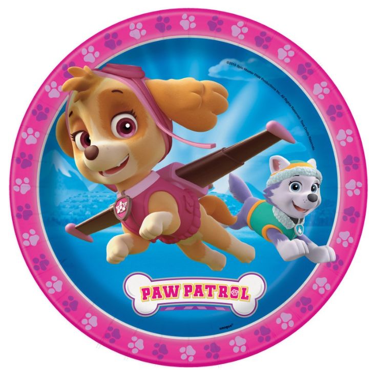 Paw Patrol Girl Round 9 Dinner Plates 8ct"