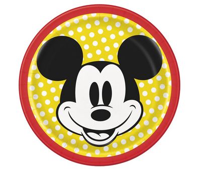 Disney Mickey Mouse Round 7 Dessert Plates  8ct"