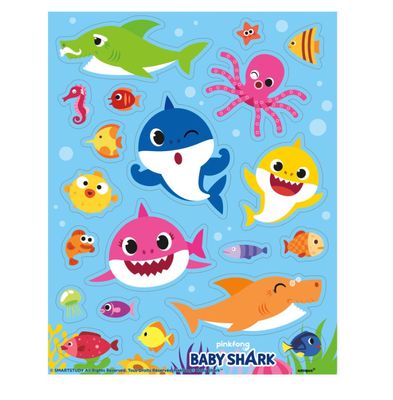 Baby Shark Sticker Sheets  4ct