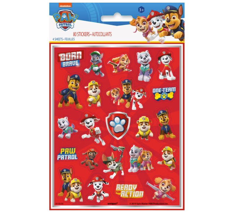 Paw Patrol Sticker Sheets  4ct