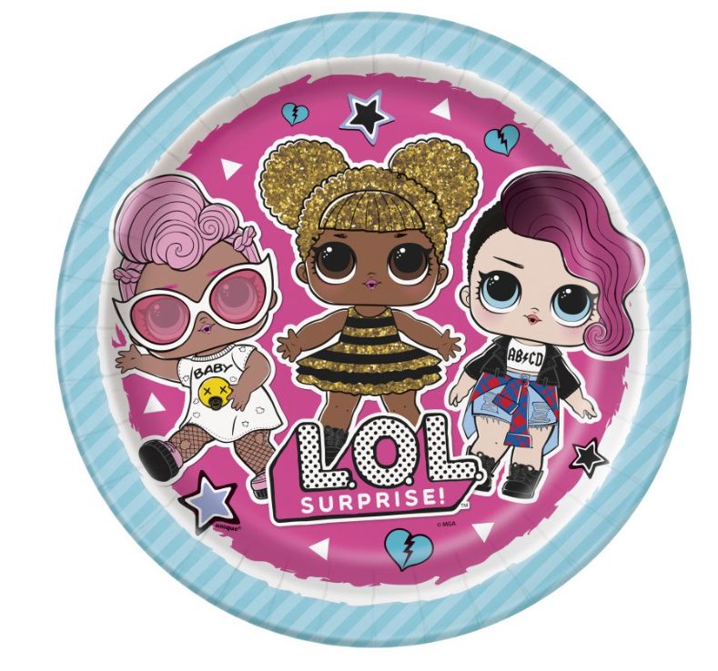 LOL Surprise Round 9 Dinner Plates  8ct"
