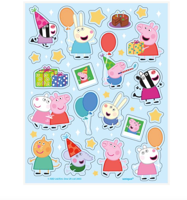 Peppa Pig Sticker Sheets  4ct