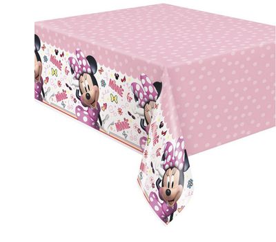 Disney Iconic Minnie Mouse Rectangular Plastic Table Cover  54 x 84"