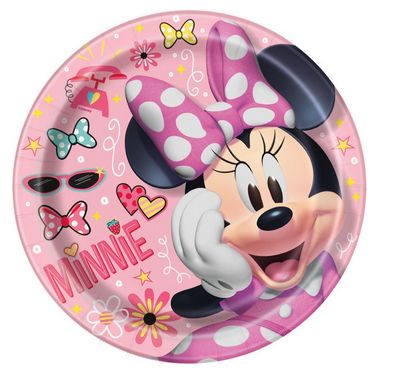 Disney Iconic Minnie Mouse Round 9 Dinner Plates  8ct"