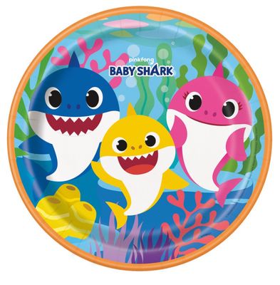 Baby Shark Round 9 Dinner Plates  8ct"