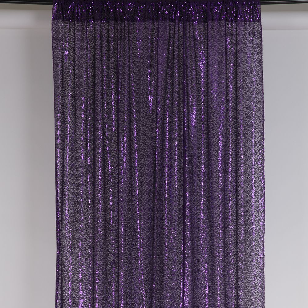 Sequin Backdrop Curtain 5' Wx 10' H , 1 PCS/PACK, Color: PURPLE