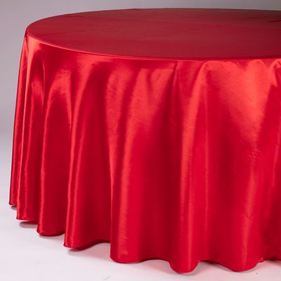 120" ROUND SATIN TABLECLOTH, 1 PC/PACK