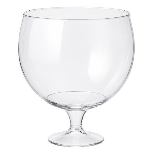 Clear Plastic Pedestal Bowl – 3.2 Qt, 7½" x 7½" x 9"