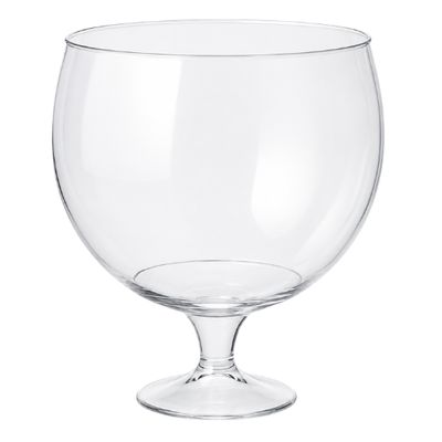 Clear Plastic Pedestal Bowl – 3.2 Qt, 7½" x 7½" x 9"