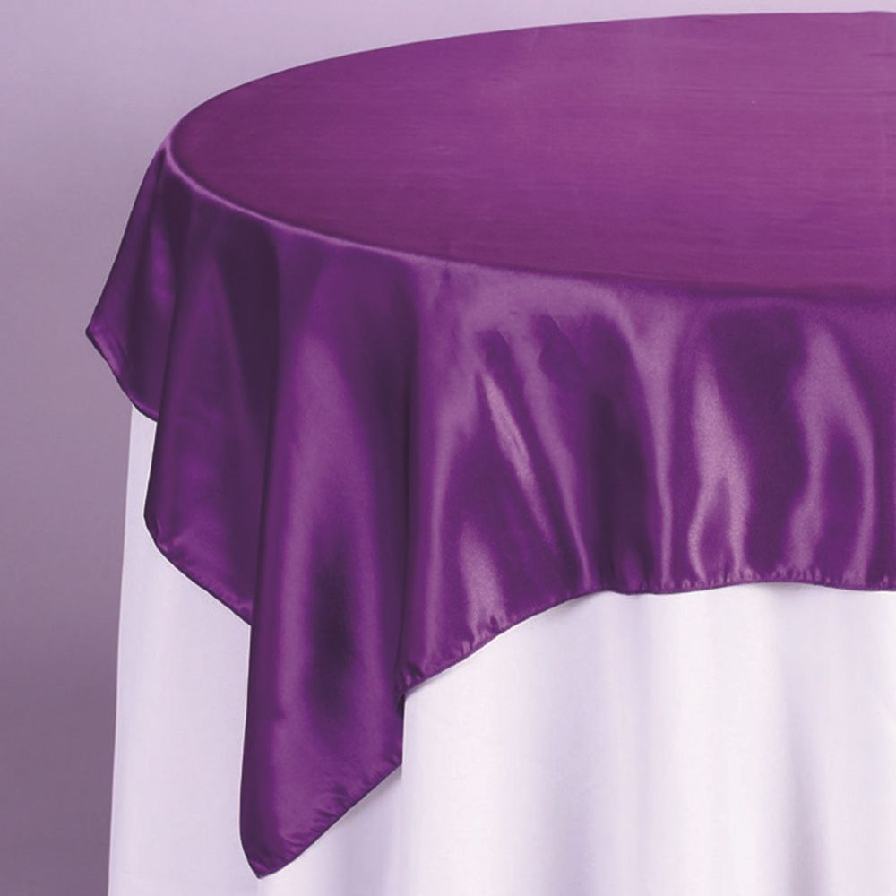 72" x 72"Satin Fabric Overlay, 1 PC/PACK, Color: PURPLE