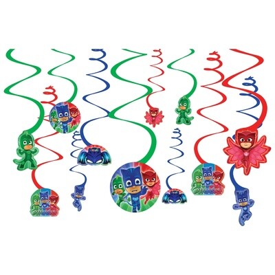Pj mask swril decorations 12pcs