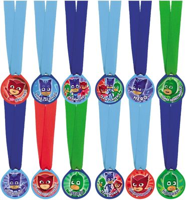 PJ Masks Mini Award Medals, 13", Multicolor - 12 Pcs.