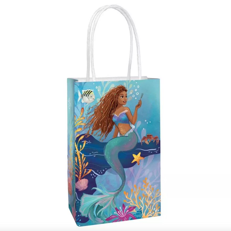 The Little Mermaid Paper Favor Bags, 5.25in x 8.25in, 8ct - Movie 2023