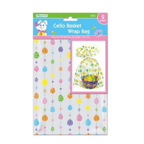 Cello Basket Wrap Bags - 22x30" (2ct) - Easter Print