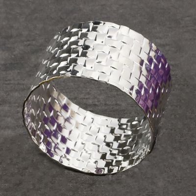 METAL WEAVE NAPKIN RING, 6 PCS/PVC BOX