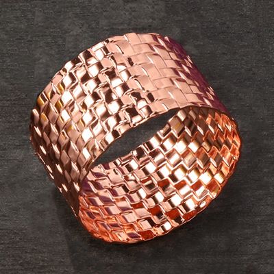 METAL WEAVE NAPKIN RING, 6 PCS/PVC BOX