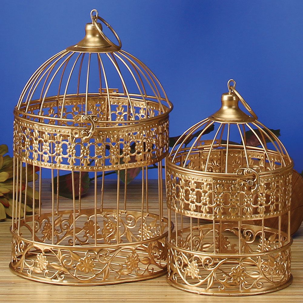 M. WIRE BIRD CAGES, S/2,6"Dx9"H,7.5"Dx13"H, 1SET/BAG