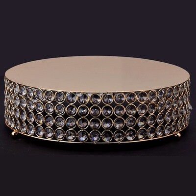 ROUND METAL CAKE STAND W/CRYSTALS1PC/BOX
