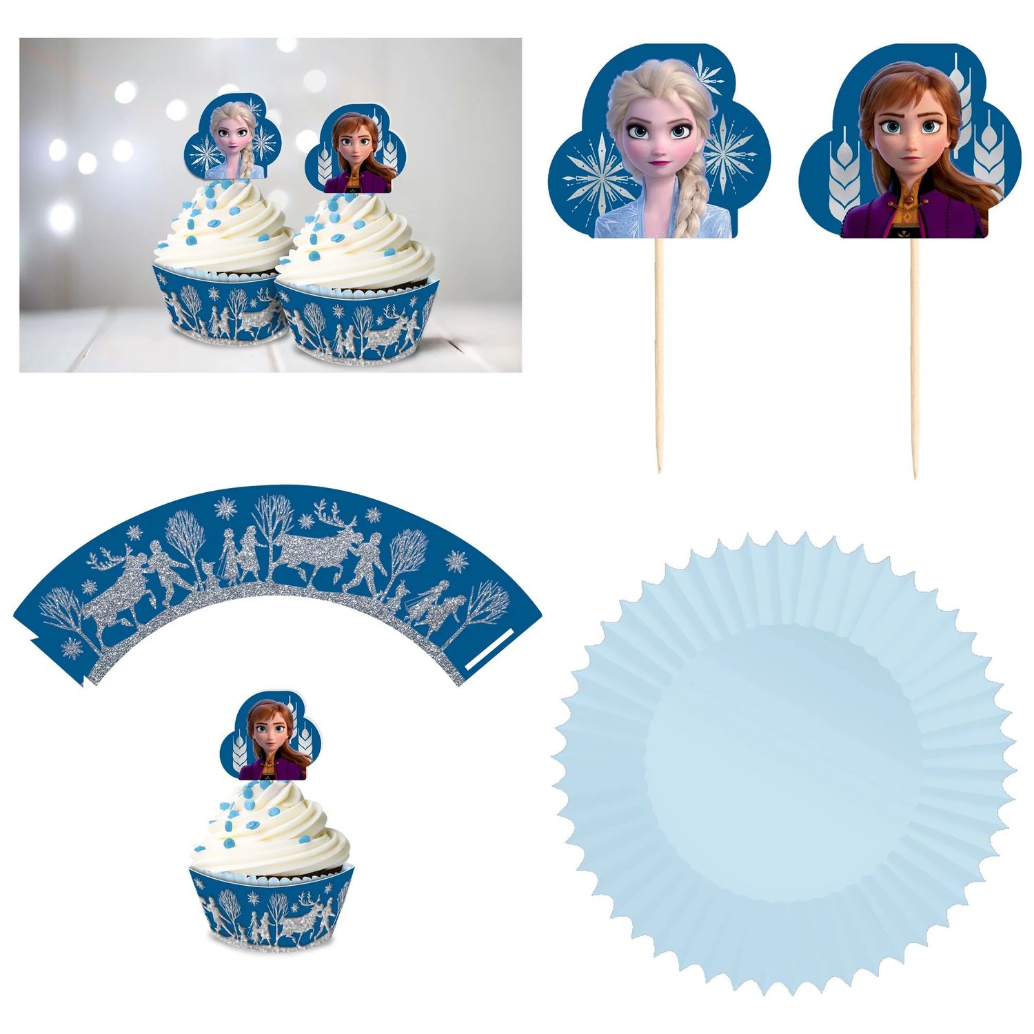 Glitter Frozen 2 Cupcake Kit for 24