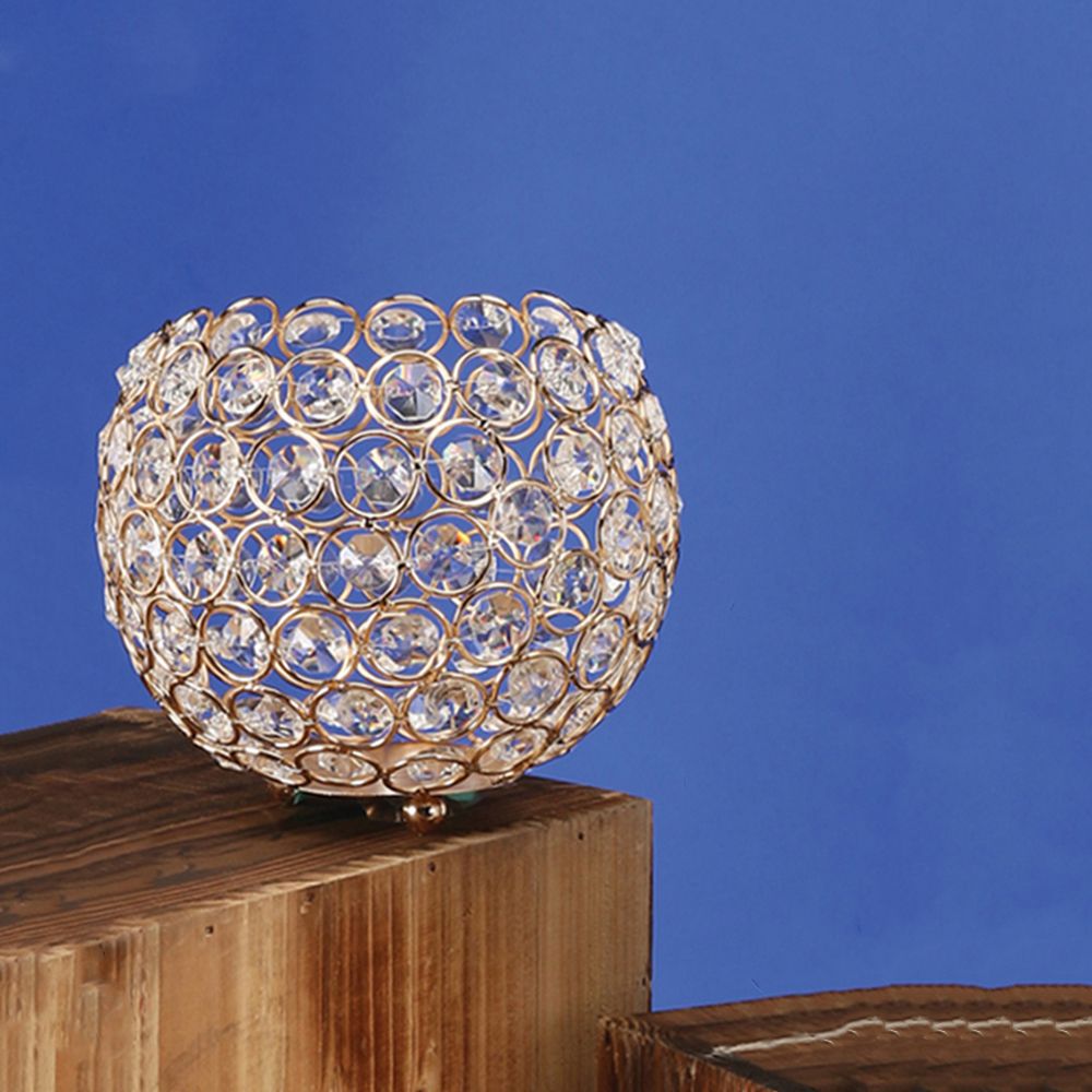 CRYSTAL BALL CENTERPIECE, M, 6"D, 1 PC/B. BAG,, Colour: Gold