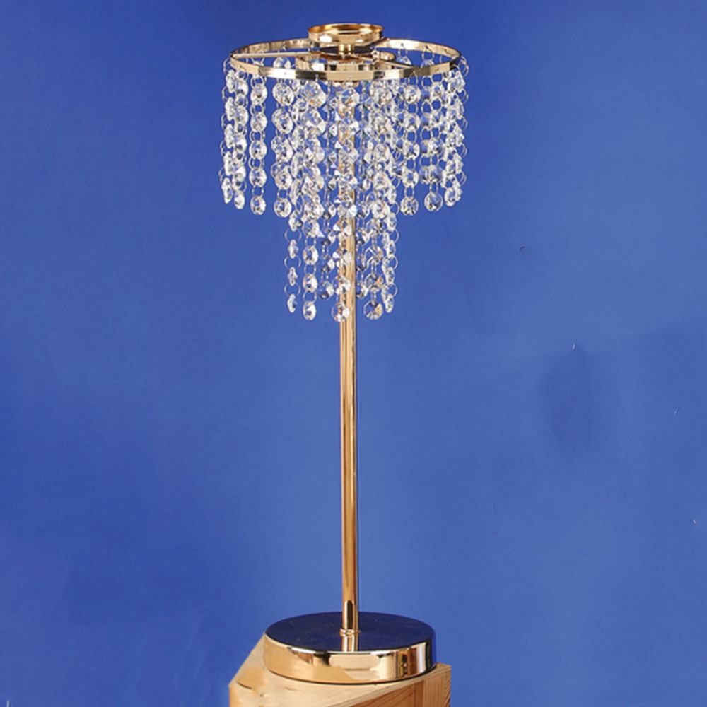 CENTERPIECE RISER W/ CRYSTAL STRANDS, L,21", 1PC/BOX, Colour: Gold