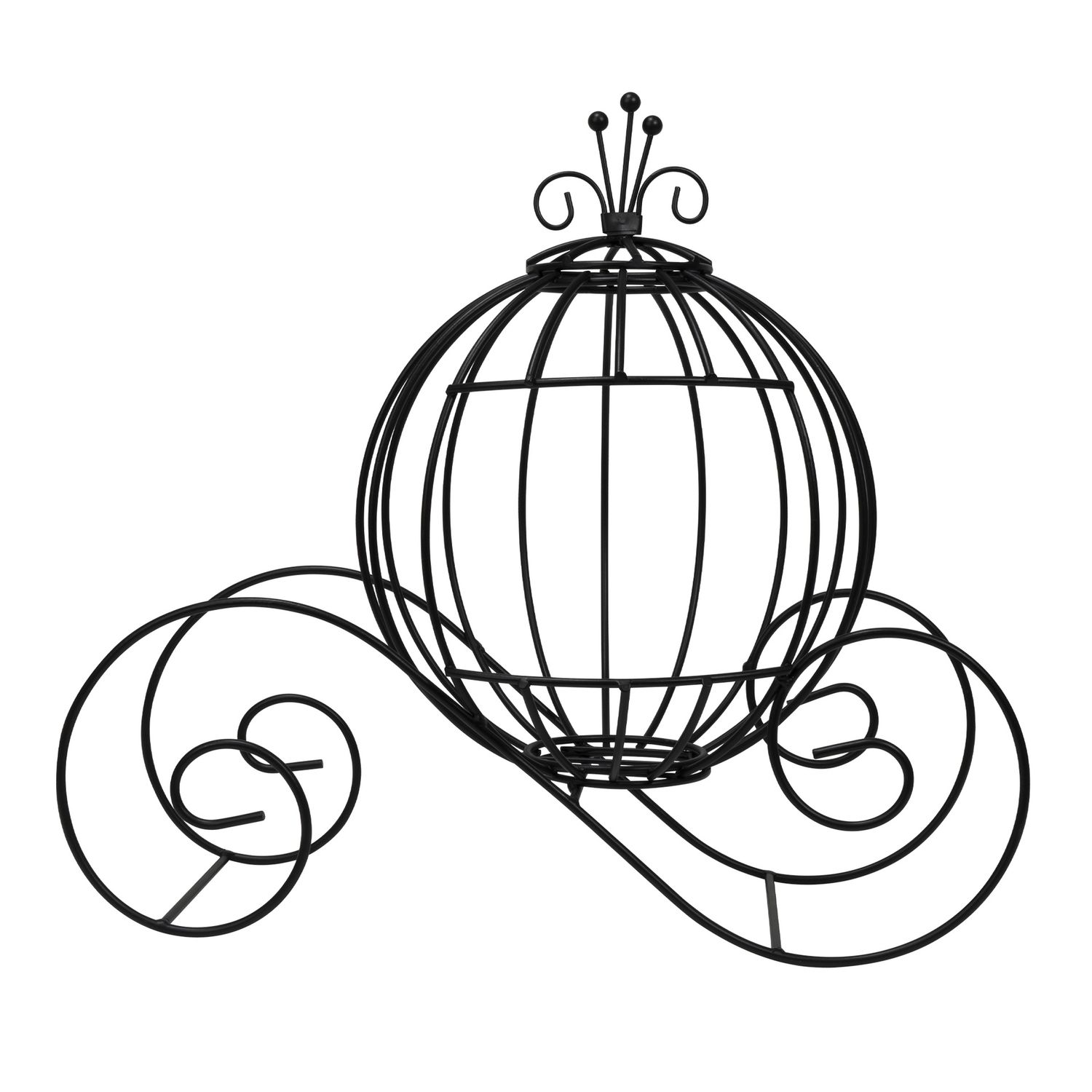 WIRE PUMPKIN COACH, 12"Lx8"Wx11"H, 1 PC/BAG, Color: Black