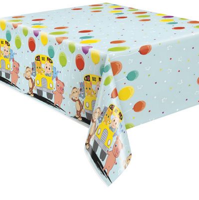Cocomelon plastic table cover 54” x 84”