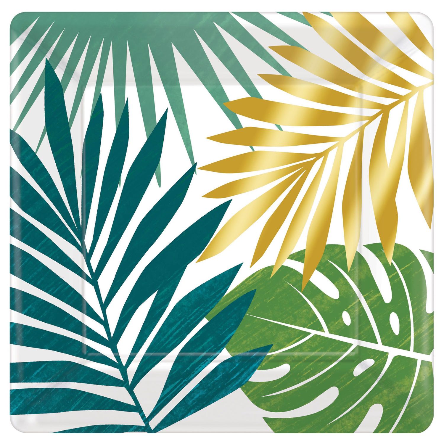 Key West Metallic Square Plates – 7″, 8 Count