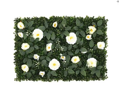 ARTIFICIAL GRASS BOXWOOD W FLOWERS 16" X 24"