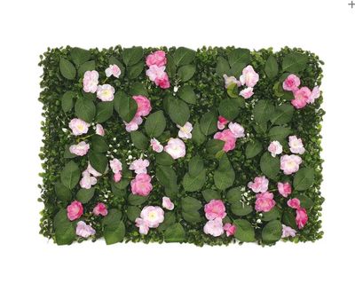 ARTIFICIAL GRASS BOXWOOD W FLOWERS 16" X 24"