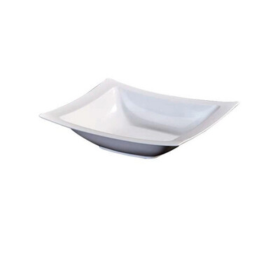 White rectangular plates &amp; bowl 10ct