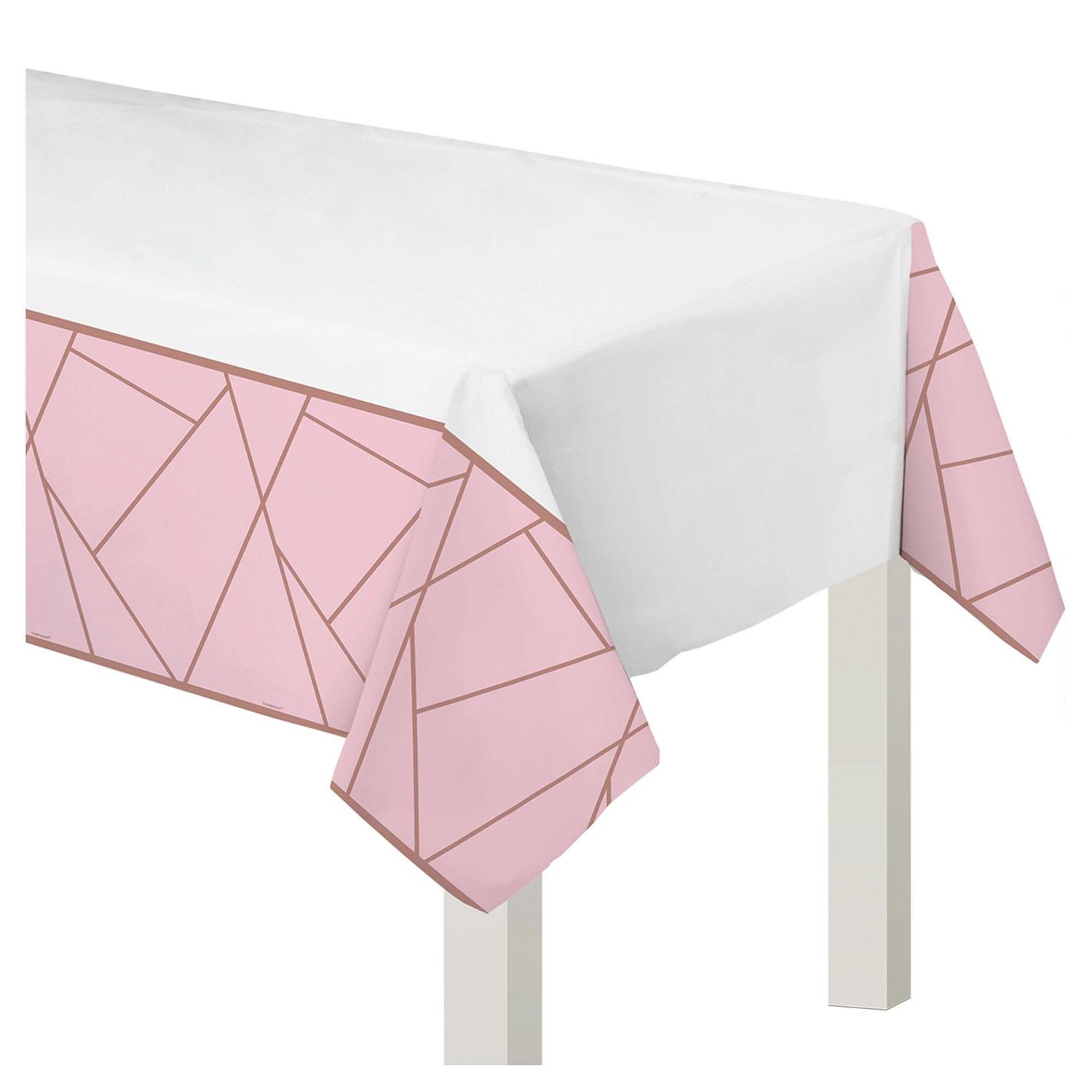 Blush Wedding Plastic Table Cover 54" x 102"