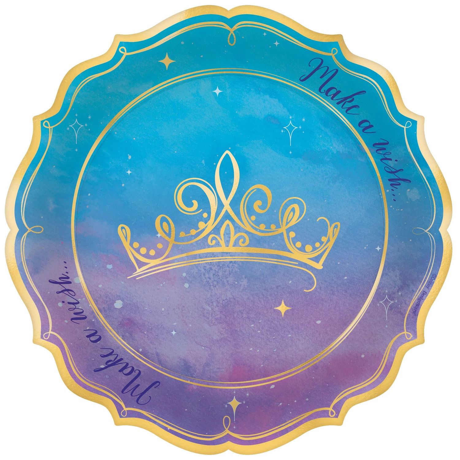 Disney Princess 7" Shaped Metallic Plates
