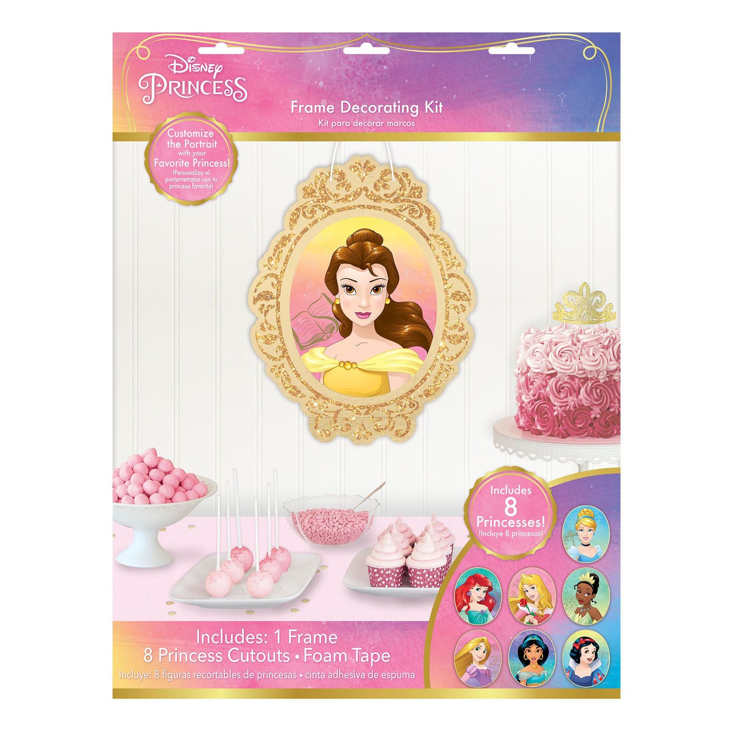 Disney Princess Glitter Wall Frame and Cutout Decoration Kit