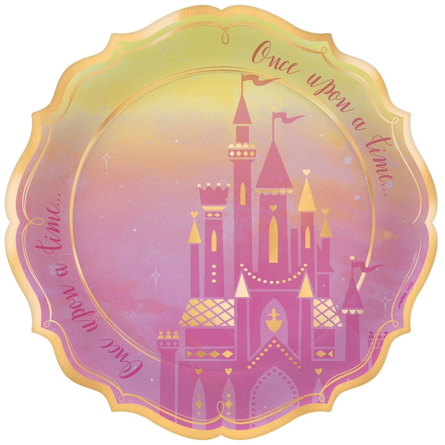 Disney Princess 10 1/2" Metallic Shaped Plates 8ct