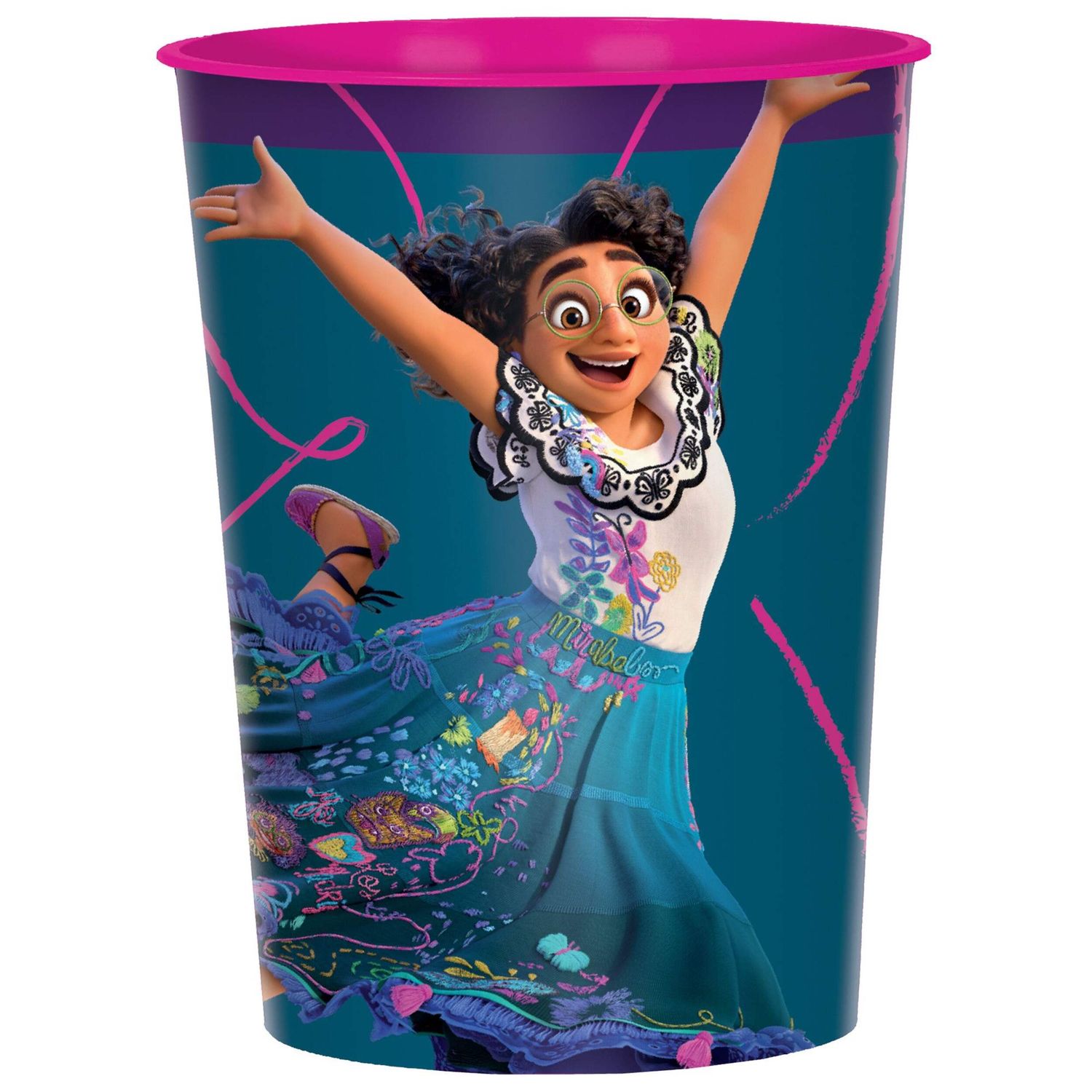 Disney Encanto Mirable, Plastic Reusable Favour Cup, Blue/Pink, 16-oz