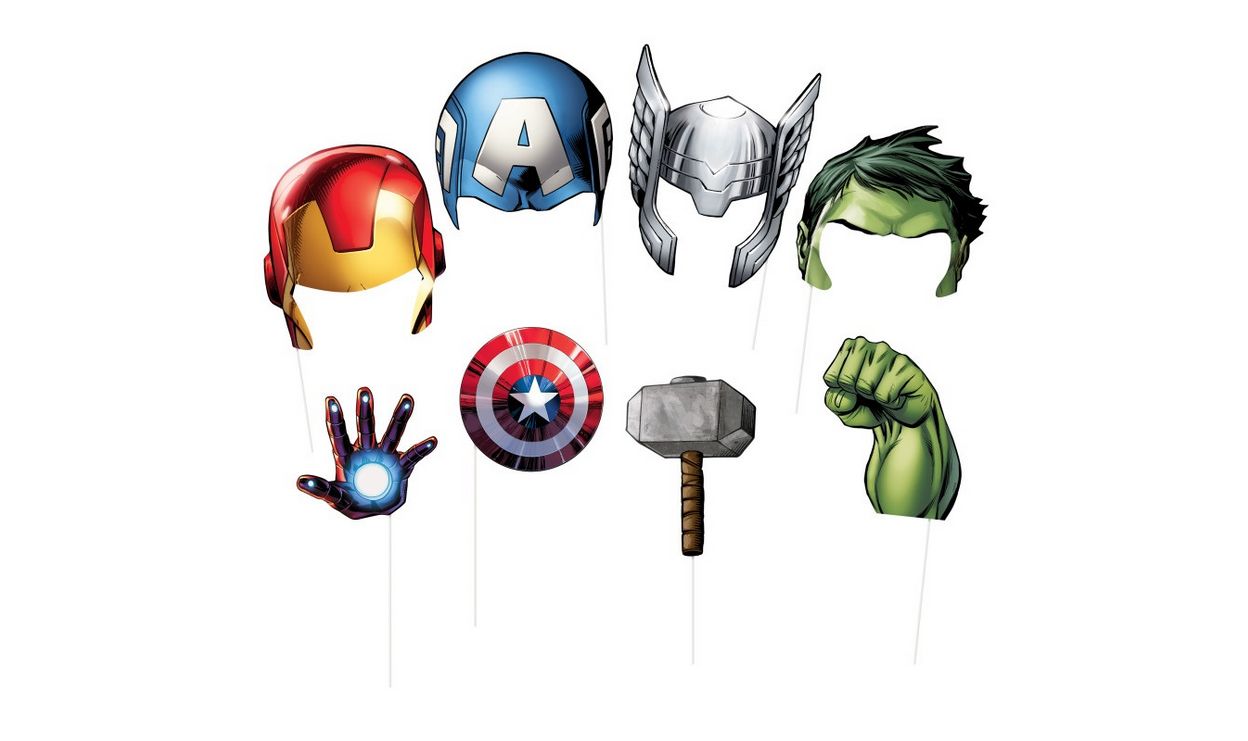 Avengers Assemble Photo Booth Props 8ct