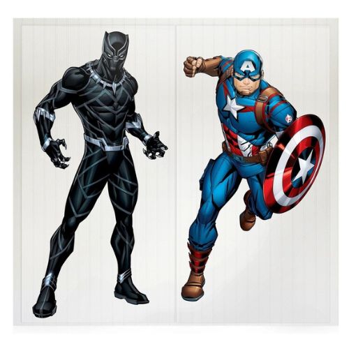 Marvel Powers Unite Black Panther &amp; Captain America Scene Setter, 5.41ft