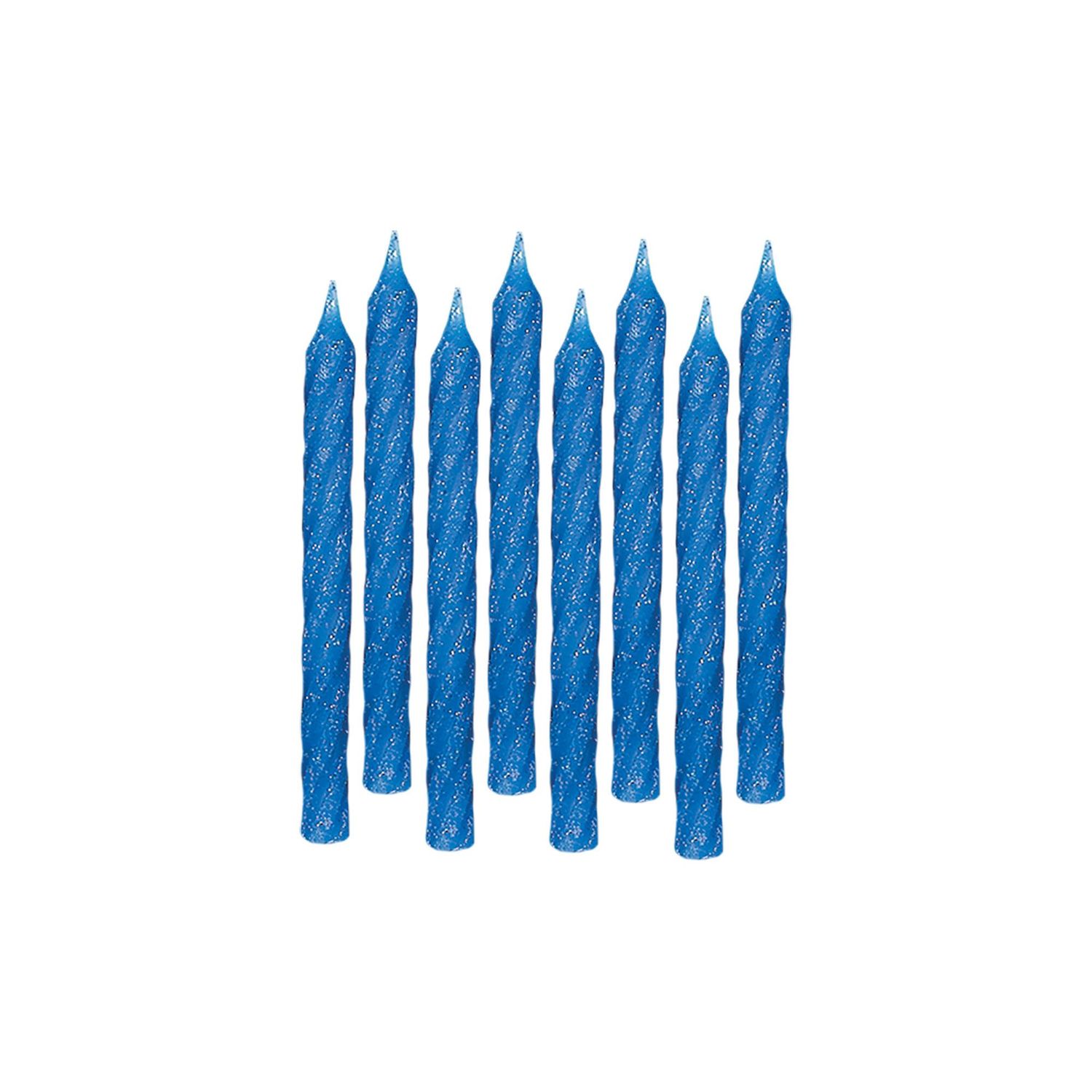 Glitter Blue Spiral Birthday Candles 24ct