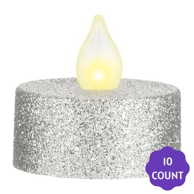 Glitter  Tealight Flameless LED Candles 10ct