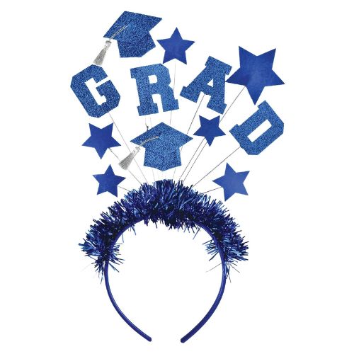 Blue Glitter Grad Stars Headband