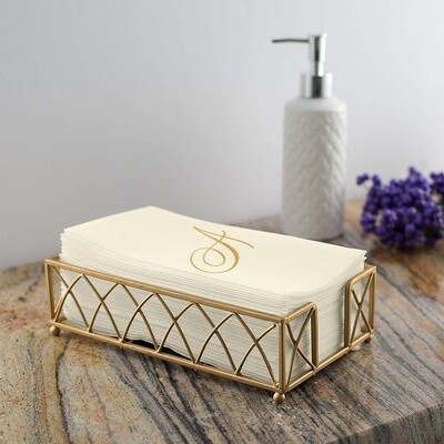 Monogrammed Linen Look Guest Napkins 24CT