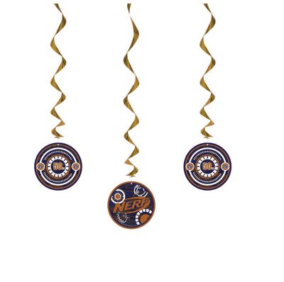 Nerf Hanging Swirl Decorations 26" 3ct